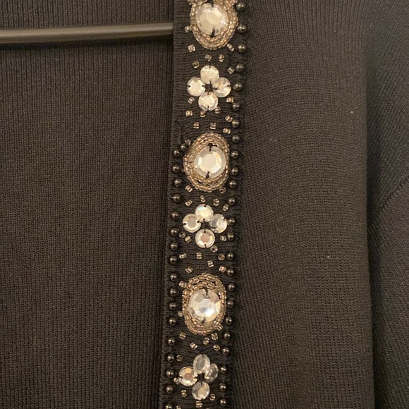 Chico's Black Cardigan with Embellished Details-(2) Large - Picture 3 of 7